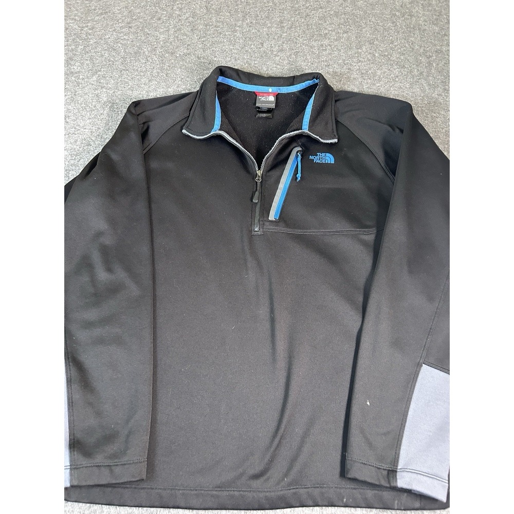 The North Face Mens Size XL Gray Blue‎ Lines Long Sleeve 1/4 Zip Pullover